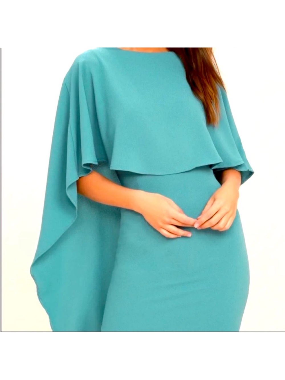 Lulus NWT Teal Cape Dress XS | Backless Mini | Wedding Guest Cocktail - Picture 3 of 7